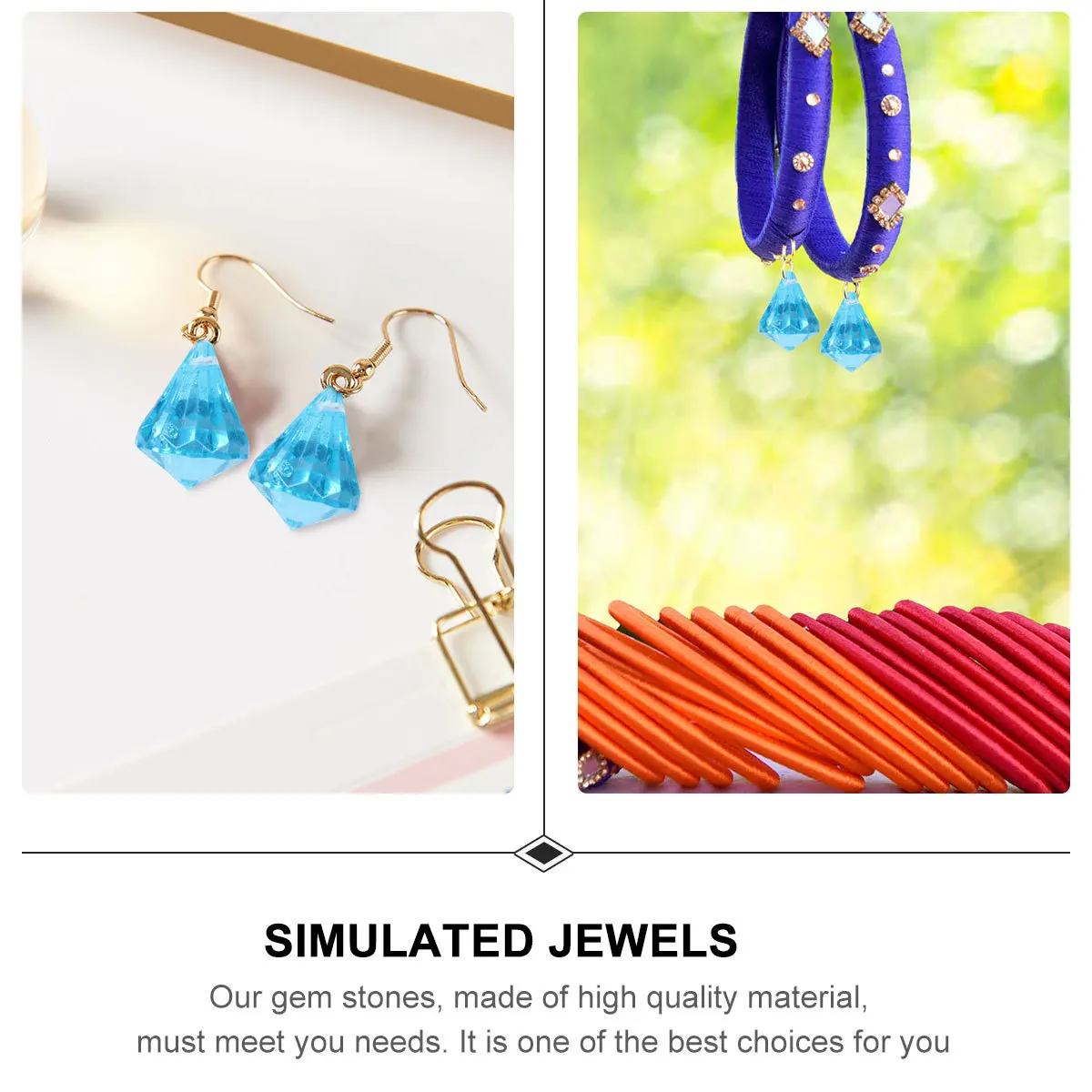 

1 Bag Plastic Gems Colorful Simulated Jewels Realistic Stone Crystal Diamonds DIY Accessories Plastic Gems