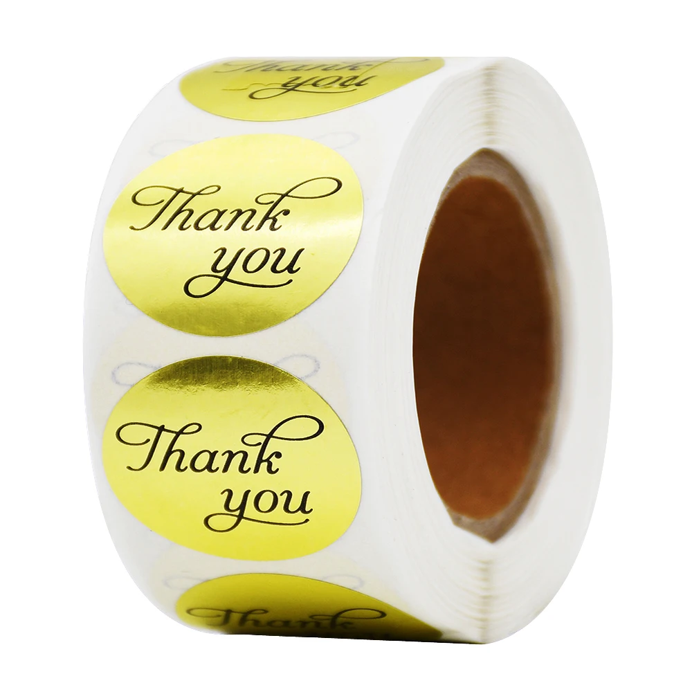 

Золотистые ярлыки с надписью Thank you, 1 дюйм, подарочные бумажные этикетки, наклейки для свадебного украшения вечерние ничные ярлыки, украшение, 100-500 шт.
