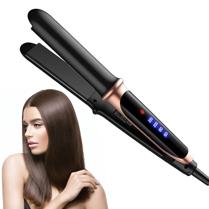 

New Style Dual Voltage Hair Flat Iron Hair Straightener Factory Price Lcd Display Hair Straightening Charging Splint