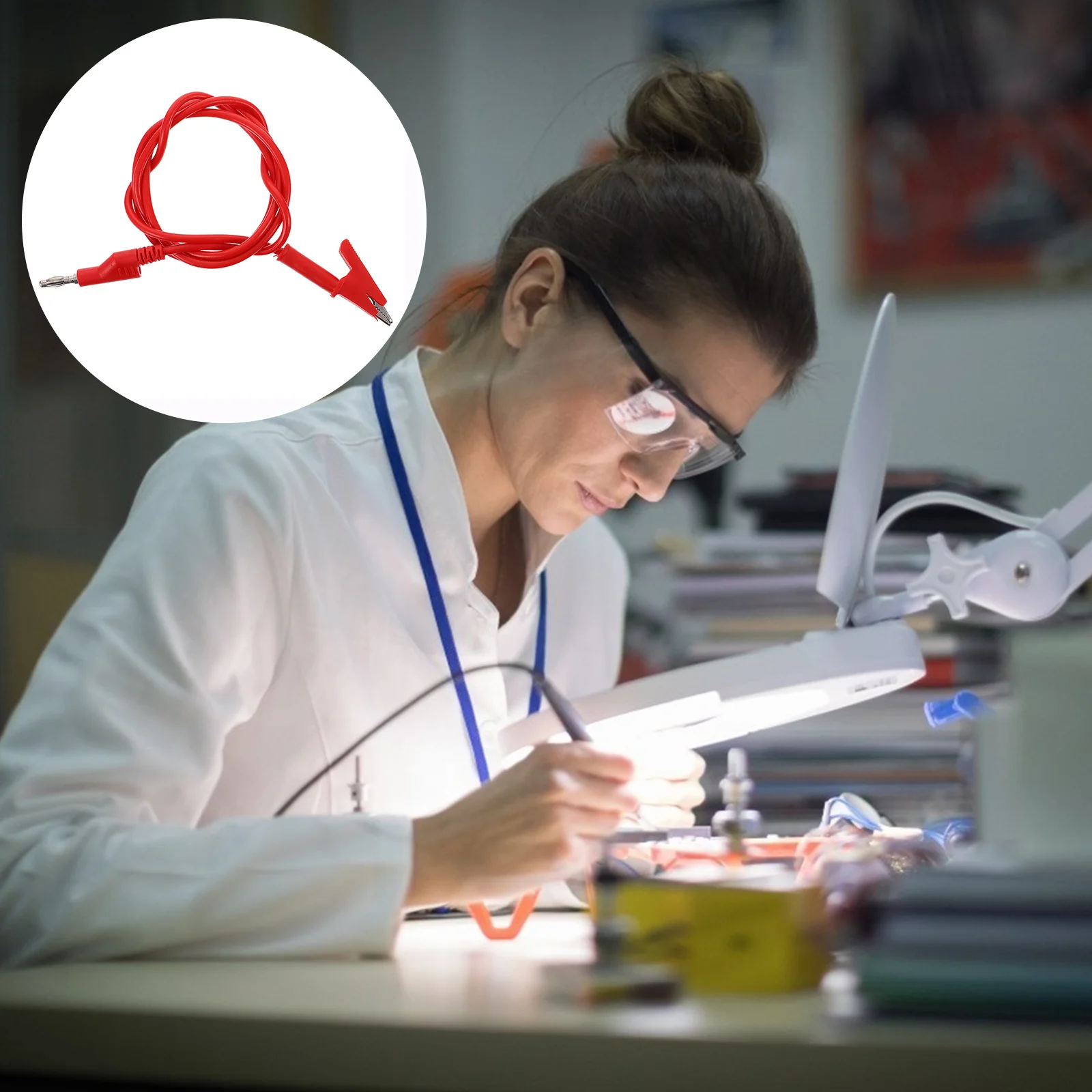 

1Pcs Test Lead 4mm Stackable Banana Plug Crocodile Alligator Clip Electrical Test Wire for Multimeter Motor Testing Voltage