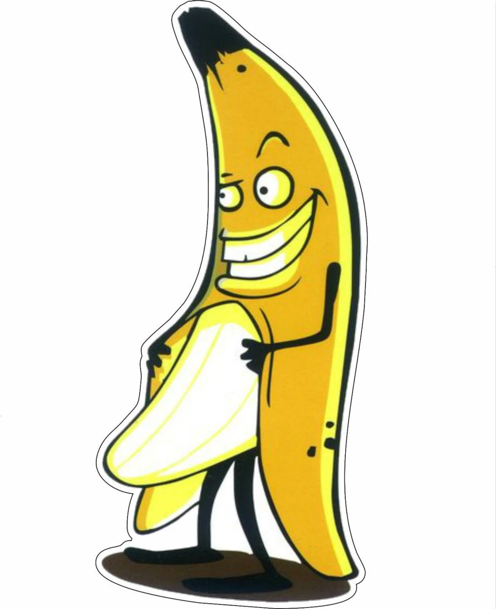 Evil Banana sex funny naughty cartoon Tool Box Bumper Sticker Vinyl Decal