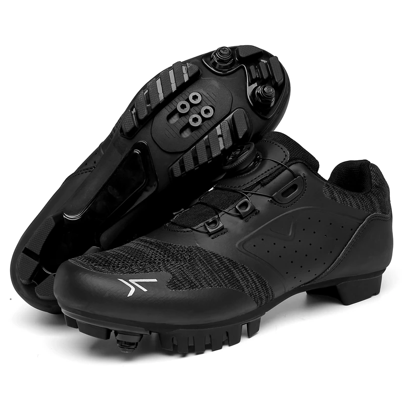 Zapatillas de Ciclismo de talla grande para hombre, zapatos de calas transpirables con autosujeción para bicicleta de carretera y de montaña,