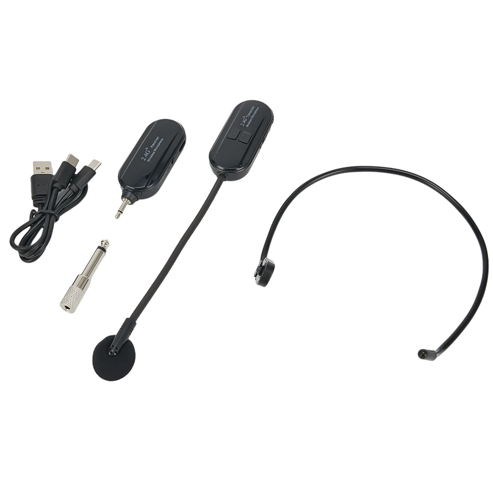 

2.4G Wireless Microphone Anti-Jamming Headset Mic 50M Range For Speaker Voice Teaching Yoga Headset Mic Transmitter Amplifiers