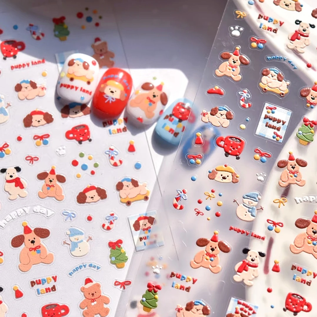 Süße Welpe Katze Schöner Hund Kätzchen Burger Kuchen Dessert Socke Schleife Pullover Persimmon Pilz Nail Art Aufkleber DIY Maniküre Aufkleber