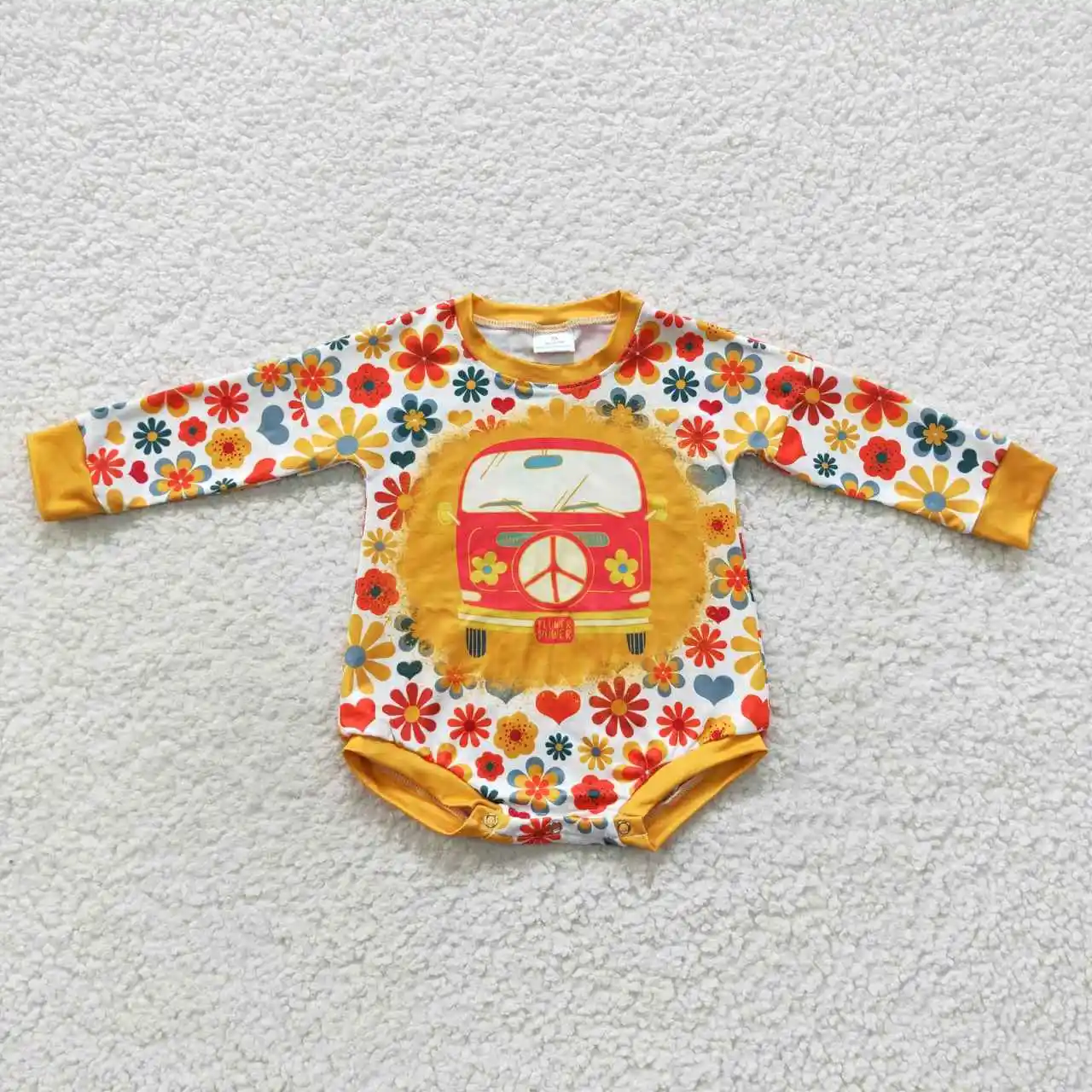 

2​023 New Design RTS Car Print Toddler Girl Boutique Bodysuits Newborn Onesie Clothing Baby Floral Rompers