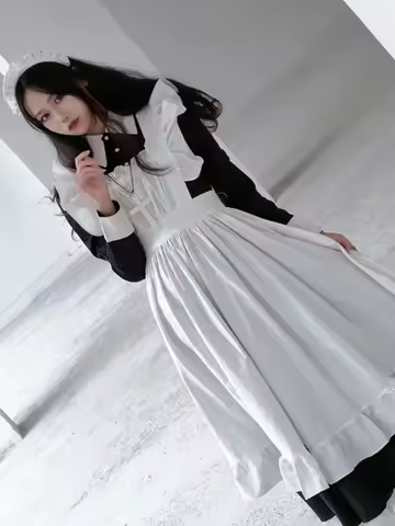 Anime Maid Cosplay Gothic Lolita Costumes Women Plus Size Love Live Cosplay Halloween Animation Sweet Coffee Waitress Role Play