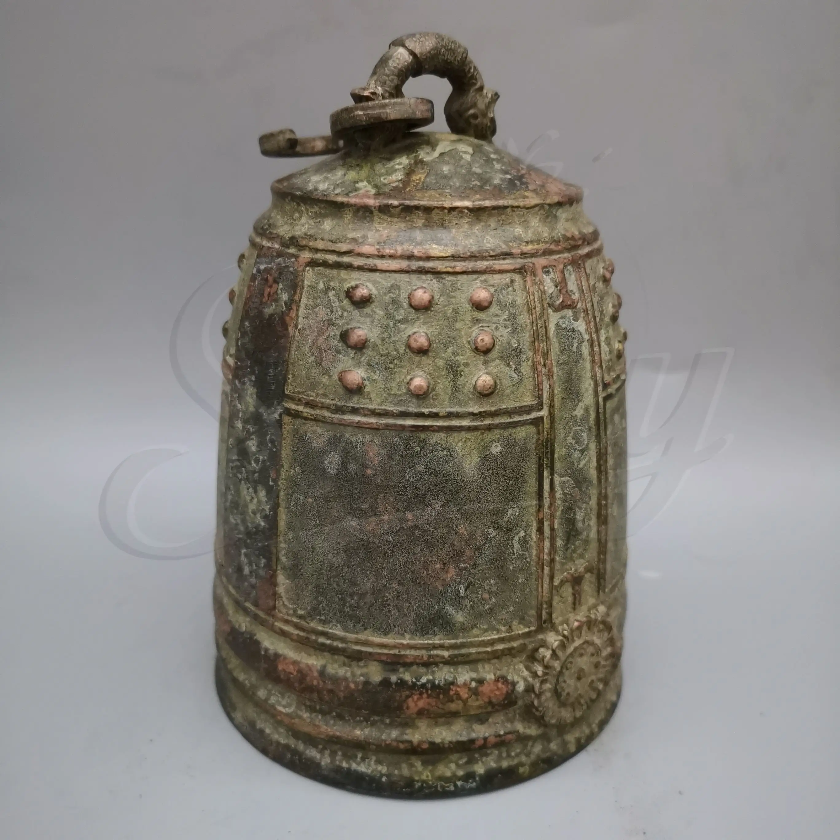 

5.5" Old China Buddhism Temple Bronze Exorcism Bell Chung Chimes Clock Fengshui Statues Sacrificial Ornaments