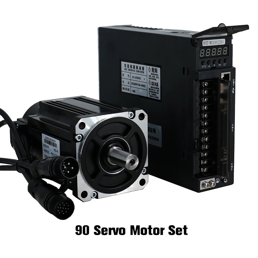 جودة عالية شحن سريع محرك سيرفو يعمل بالتيار المتردد 0.75KW 80ST-M02430 90ST-M02430 2.4N.m 750W مع سائق A1 SVD15