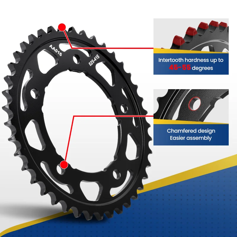 

525 45 T 47 T Sprocket MT-09 Tracer9 XSR900 MTM890 850 900 Nikken YZF R1 For Yamaha Honda VT750 CBF500 600 CBR600 CMX1100 XL1000