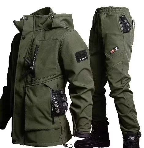 2025, Herren-Motorradjacke mit Herbst- und Winter-Samt-Trainingsset, verschleißfest, wasserdicht, kältebeständig, Urlaubsgeschenke