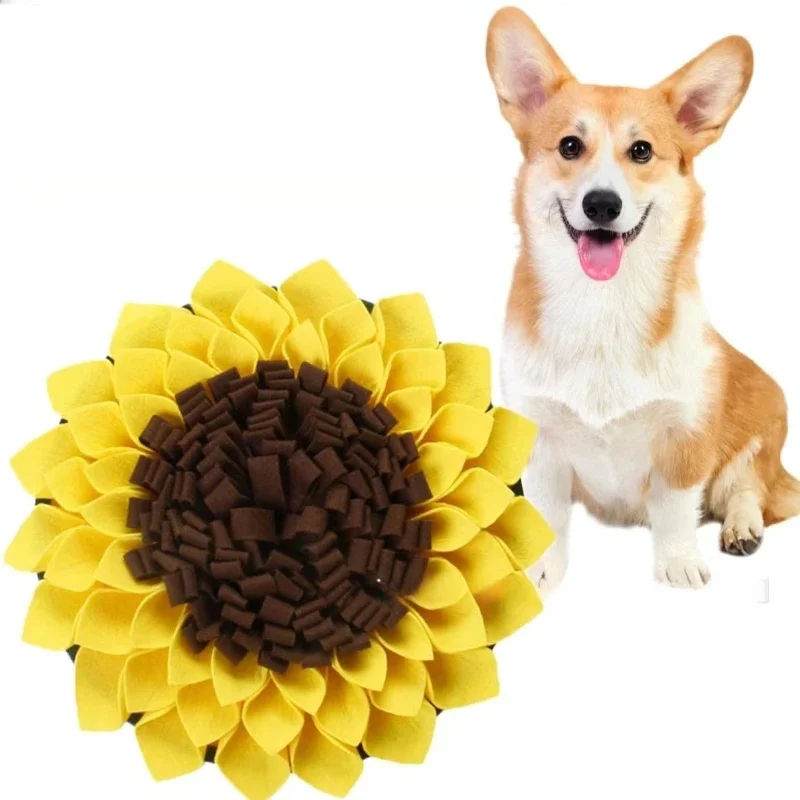 Sonnenblumen-Hundespielzeug Schnüffelmatte Interaktives Futtersuchspielzeug Anti-Verschlucken Slow Feeder Pad für Hunde und Katzen Geruchstraining Haustier-Puzzle-Spielzeug – Detail 2