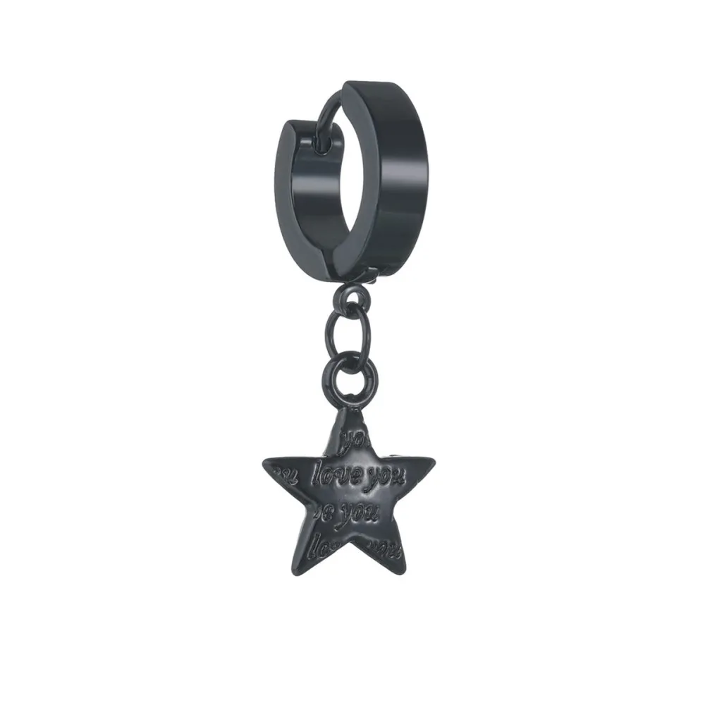Punk Rock Love You Five Star Stud Earrings Unisex Pendant Ear Earring Cool Girl Woman Men Party Jewelry
