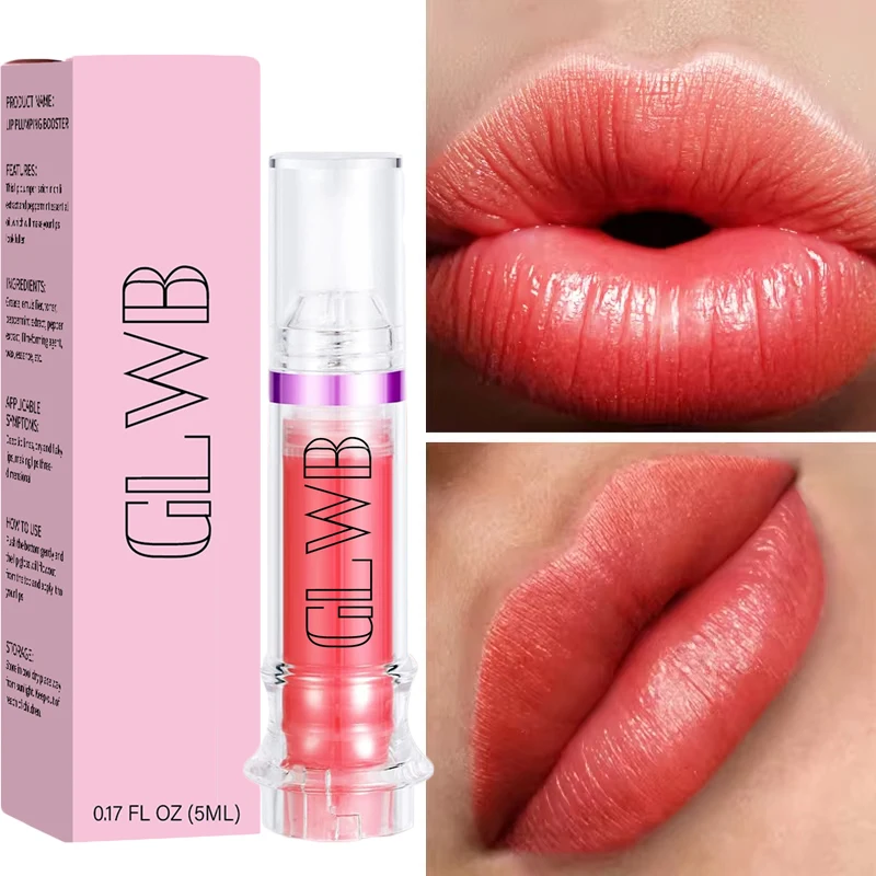 Lip Booster Plumping Serum Oil Hyaluronate Moisturizing Sexy Plump Products Enhancer Non-Irritating Brighten Fade Lines Care