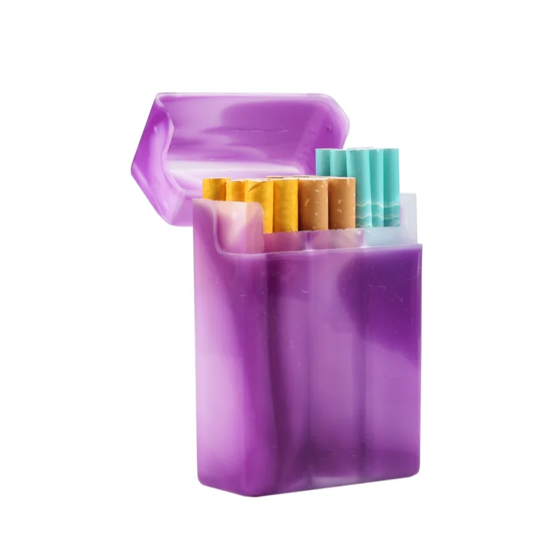 Hot Sale Random Color Cigarette Case with Compartments Portable Plastic Storage Box Container Holder Smoking Accessories