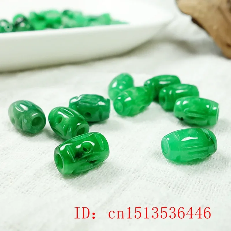 5pc Natural Green Jade Hollow Beads Doughnut Pendants Jadeite Emerald DIY Earring Bracelet Necklace Jewelry Fashion Accessories