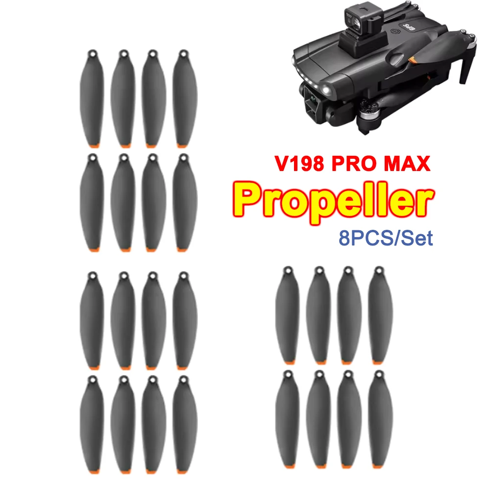 V198 PRO MAX Drone Original Propeller Klinge Ersatzteil V198 Flügel Maple Leaf Teil RC Quadcopter Zubehör 8 Teile/satz