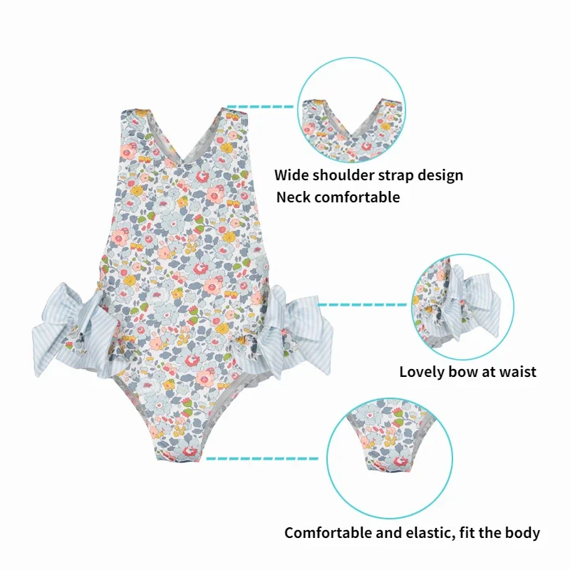 Girls Swimsuit 2023 Amoi Baby One Piece Sling Print Cute Beach  Bikini Swimwear Baby Girl Swimsuits 2-7Y biquini infantil menina