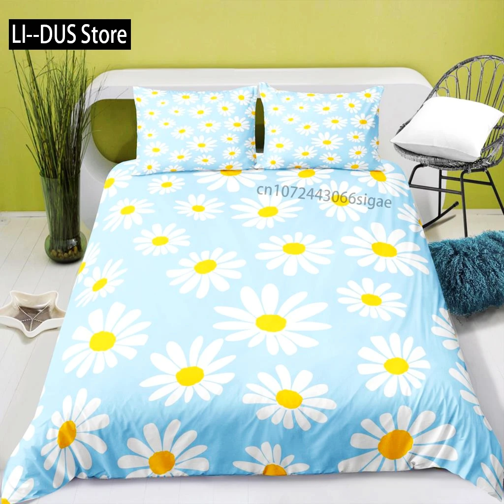 

Flower Duvet Cover Set Pink Floral Small Fresh Style Bedding Set For Kids Girls Flower Theme Soft Microfiber 2/3pcs Quilt Cover