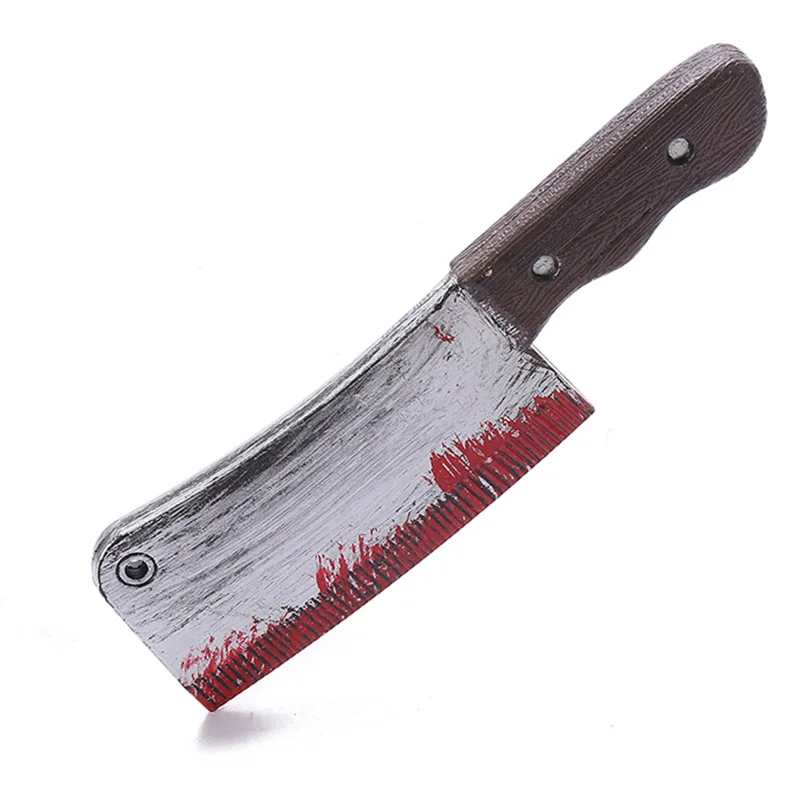 Halloween 30cm Faked Bloody Sharp Knife for Costume DIY Cosplay Props Decor Simulation Plastic Kitchen Knife Horror Party Supply