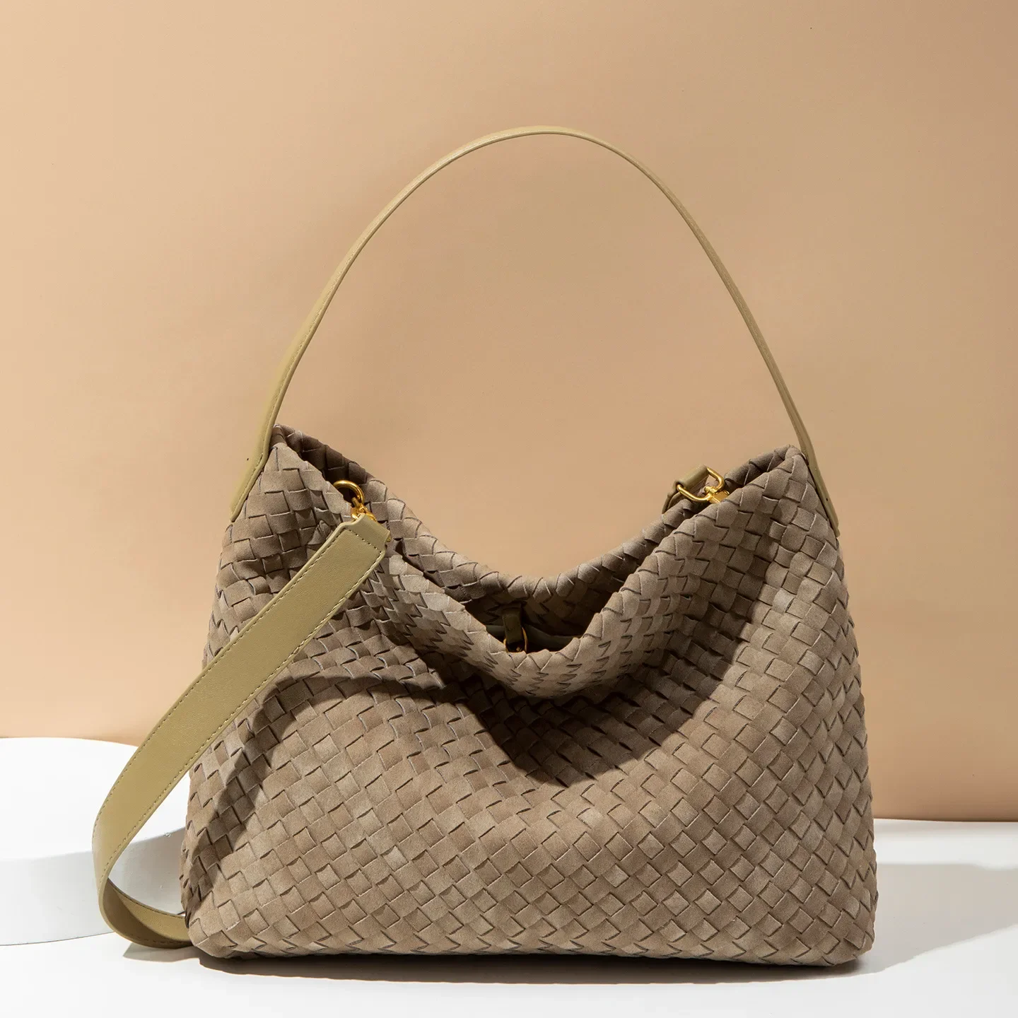 

women's woven bag, bucket bag, fashion large capacity single shoulder crossbody tote bag, handbag