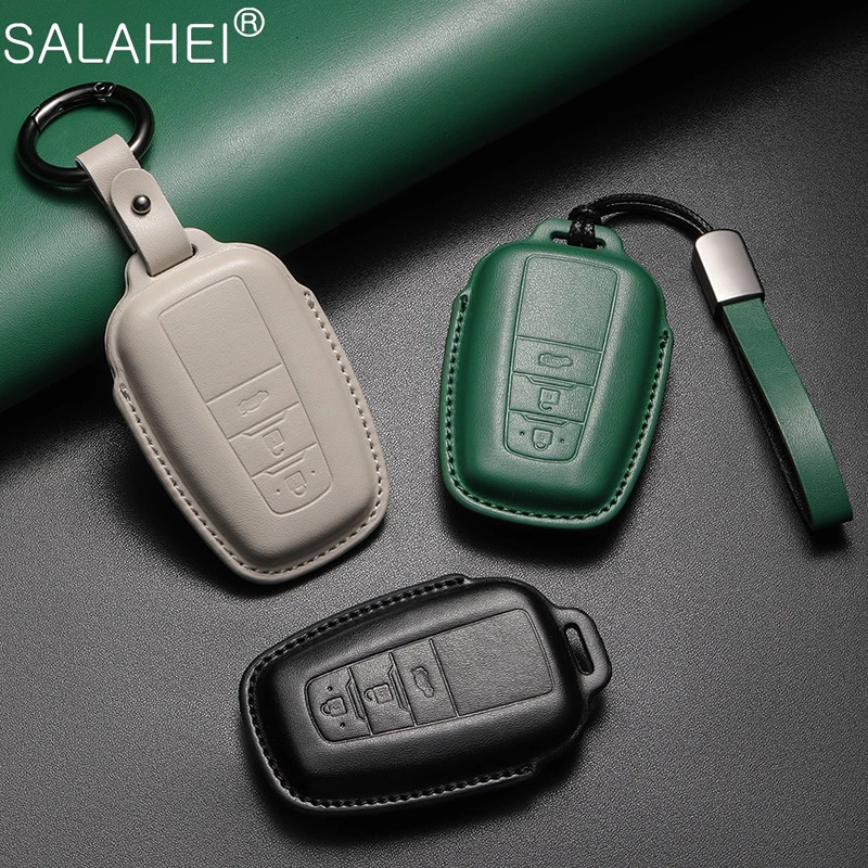 Car Key Case Fob Cover For Toyota Crown Hilux Prius Camry Corolla CHR C-HR RAV4 Land Cruiser Prado Fortuner Keychain Accessories