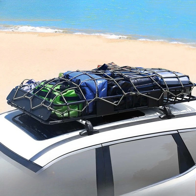 Universal Roof Cargo Rack for Cars SUVs Pickup Trucks, No Crossbar Required, Adjustable Fit, Off-Road Travel Roof Box Mount