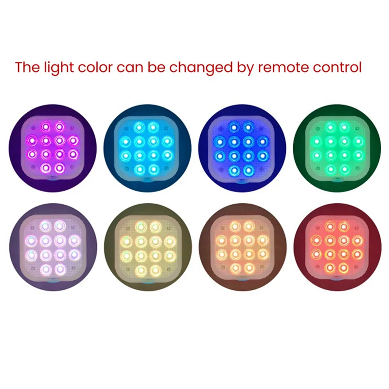 

ABHS-4Pcs Rechargeable Submersible Pool Lights With Remote, IP68 Waterproof 16 Color Changing LED Lights With Glue