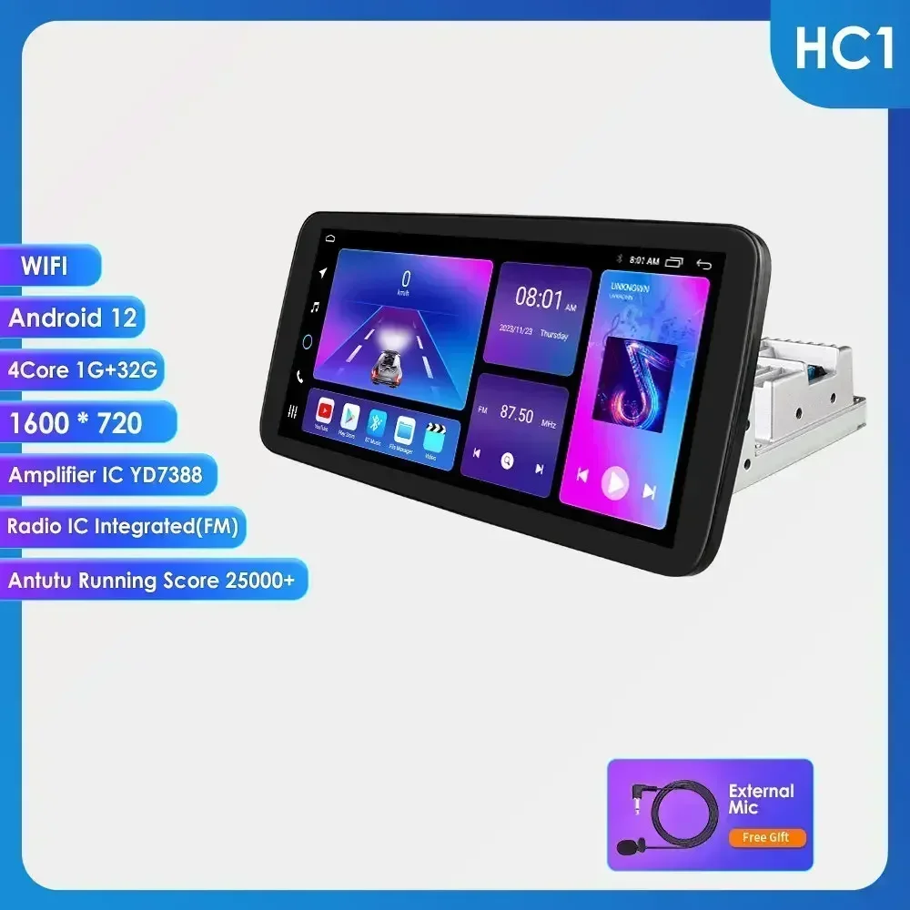 Hizpo 10.1 "Universele CarPlay Android Auto Radio Voor VW Volkswagen Fiat Renault Nissan Hyundai 4G Auto Multimedia Autoradio 1 Din