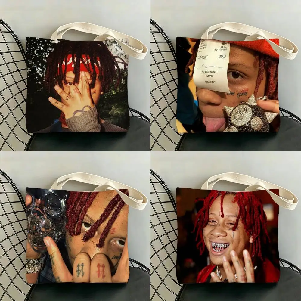 Сумки для хранения T-Trippie R-Redd с двусторонним принтом, большая сумка-тоут, прочная, для пляжа и пикника, складная, подарочная, экологичная
