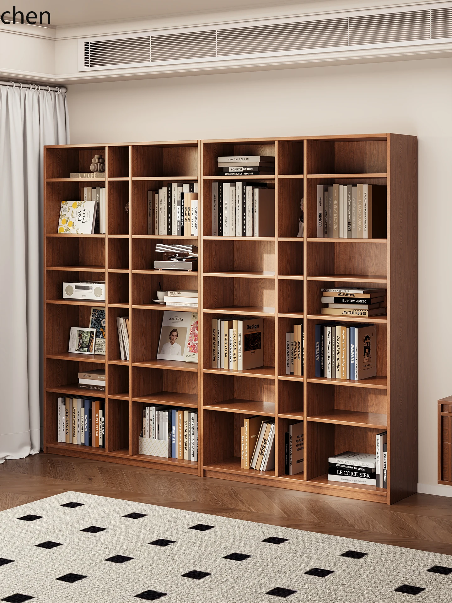 HT Bookcase Display Cabinet Floor-standing Storage Rack Magazine Combination Unit Grid Cabinet