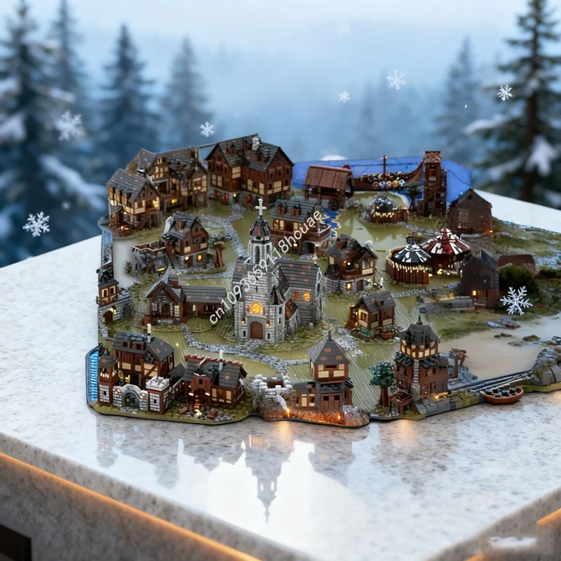 51593 قطعة MOC حزمة القرية الوسطى المتطرفة نموذج بناء هدية الكريسماس كتل ألعاب البناء تجميع فكرة ذاتية الصنع عيد ميلاد #1