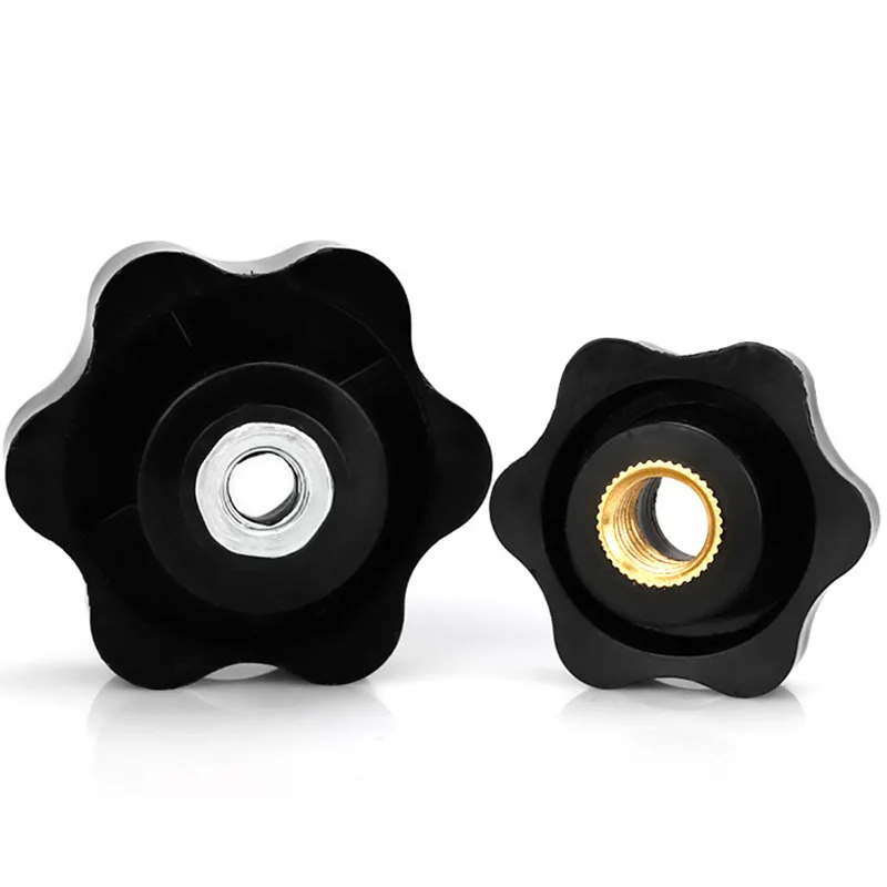 Knob Nuts Plum Hand Tighten Nuts Handle Thread Star Mechanical Black Thumb Nuts Clamping Knob Manual Nuts M4 M5 M6 M8 M10 M12
