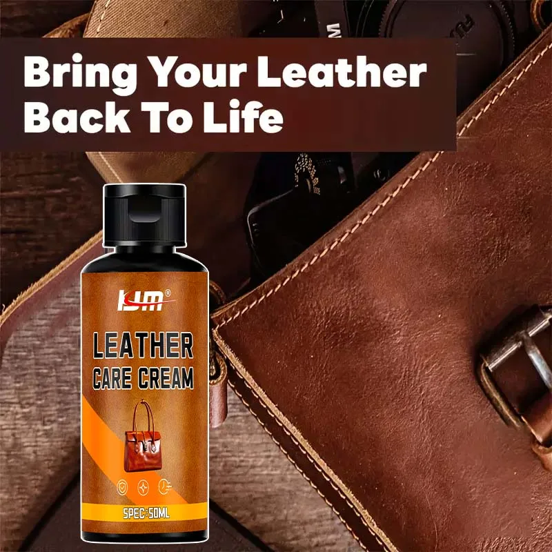 KJM Automotive Leather Nourishing Conditioner Cream Car Seat Sofa Purse Revitalizer Anti-dry Polishing Protective Care Lotion