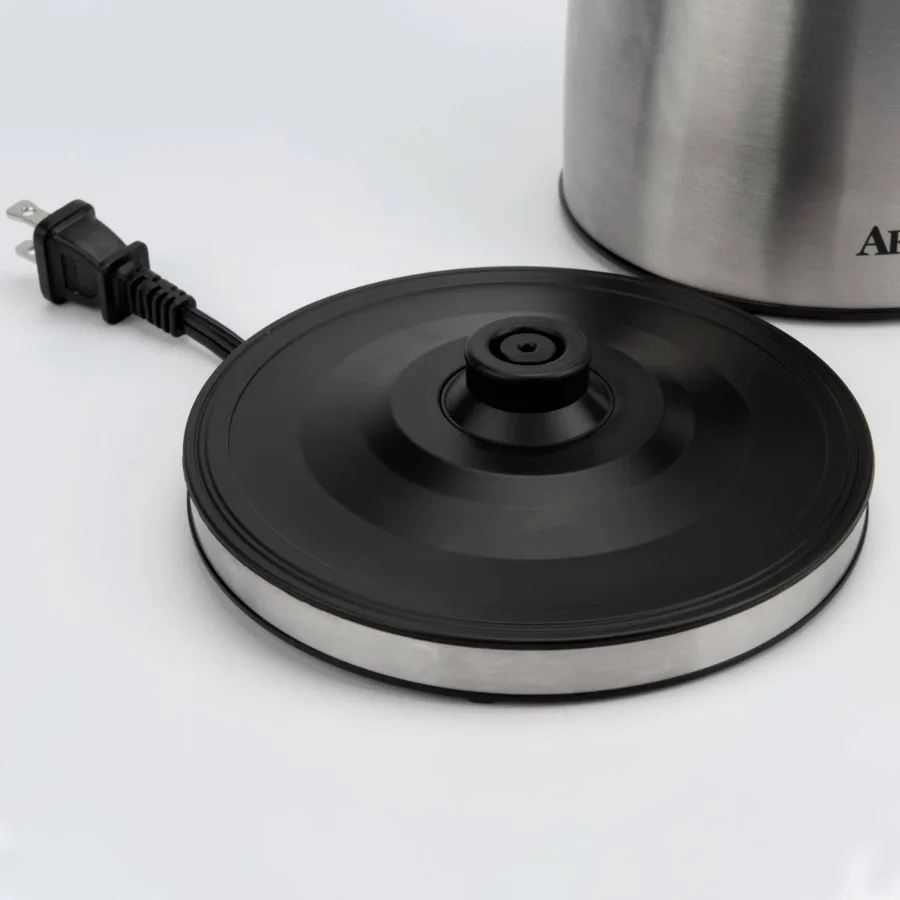 1L Stainless Steel Electric Tea Kettle, Water Heater with Overheat Protection, 360° Rotating Base, Compact Fast Boiling Hot Water Pot
