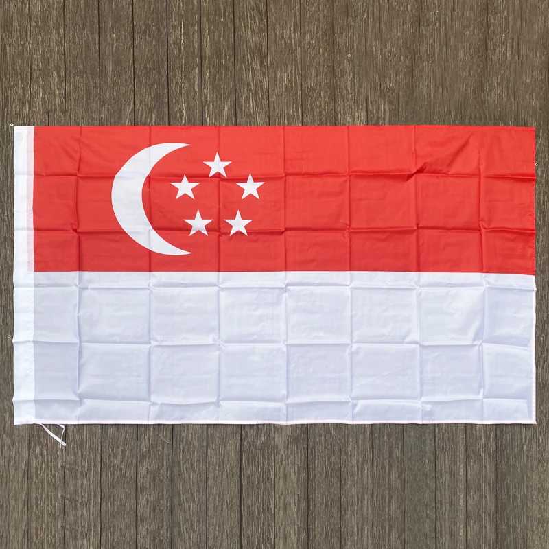 xvggdg  90x150cm Singapore  flag 3x5 Feet Super Poly football FLAG Indoor Outdoor Polyester Flag