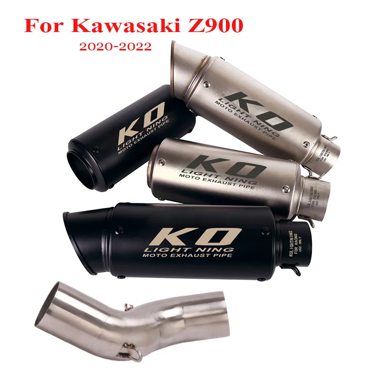 

Slip on 51mm Exhaust System Muffler Escape Tip Middle Connect Link Tube Exhaust System for Kawasaki Z900 2020 2021 2022