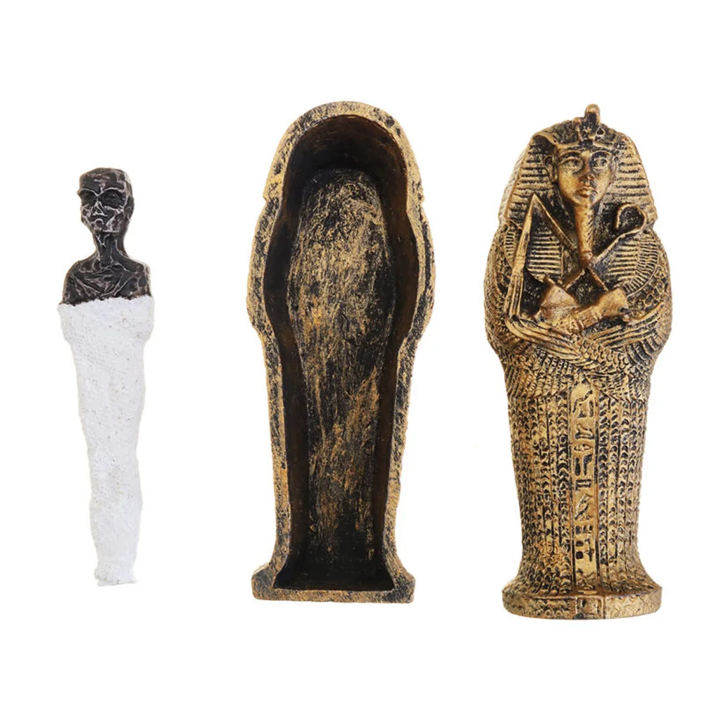 Egyptian Mummy Model Mummy Egyptian Mummy Egypt Miniature Egyptian King Sandplay Decor Statue Resin High Quality