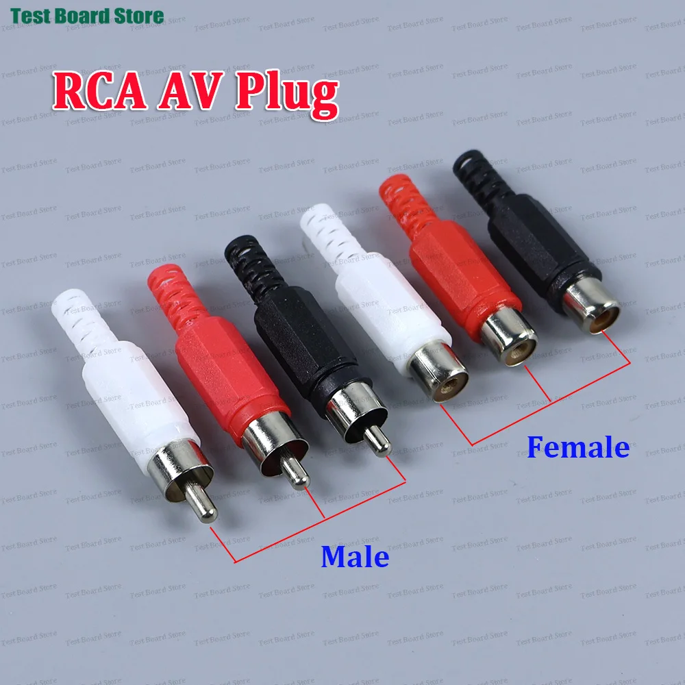 20PCS/lot Welding Lotus Plug RCA Male Female Plug RCA Connector with Plastic Shell Terminal for AV Audio Video Speaker