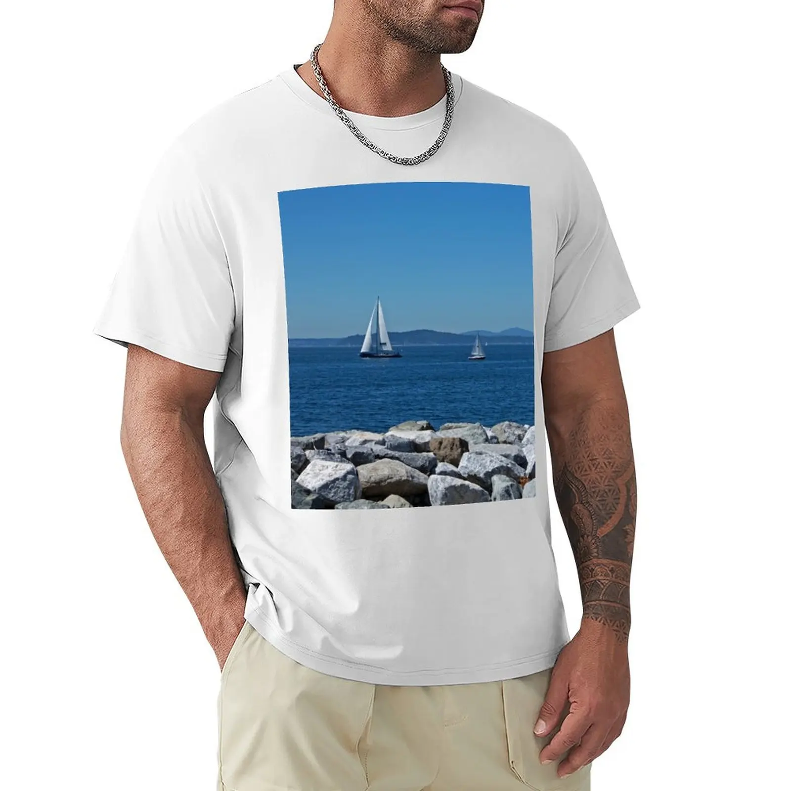 Sailboat T-Shirt summer clothes vintage clothes quick drying mens t shirts