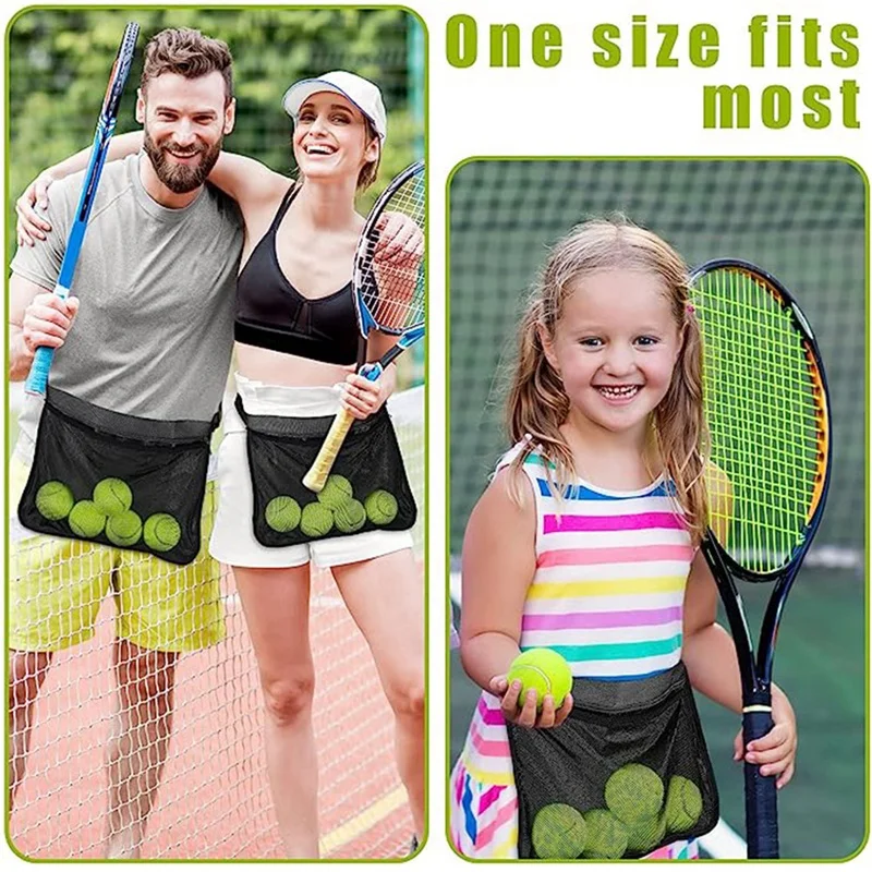 2 Pcs Tennis Ball Holder, Holder Bags For Tennis Ball Band Holder Adjustable Mesh Bag For Tennis Balls Waist Hip Bags