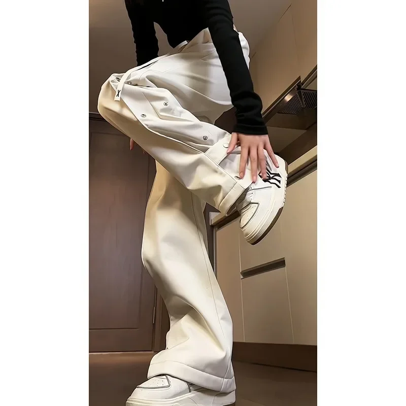 Korean Fashion Women Cargo Pants Autumn Winter Warm High Waist Women's Joggers Loose Sports Pants Y2k Sweatpants Streetwear