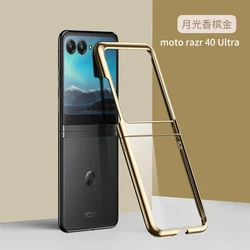 For Motorola Razr 40 50 60 Ultra 40Ultra 2023 Case Luxury Electroplating Transparent Folding Shockproof Hard Cover Accessories