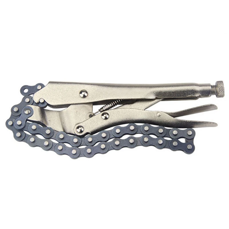 5Pcs 10 Inch Chain Vise Clamp Plier Locking Grip Wrench Oil Filter Pipe 16.5 Inch Chain Length