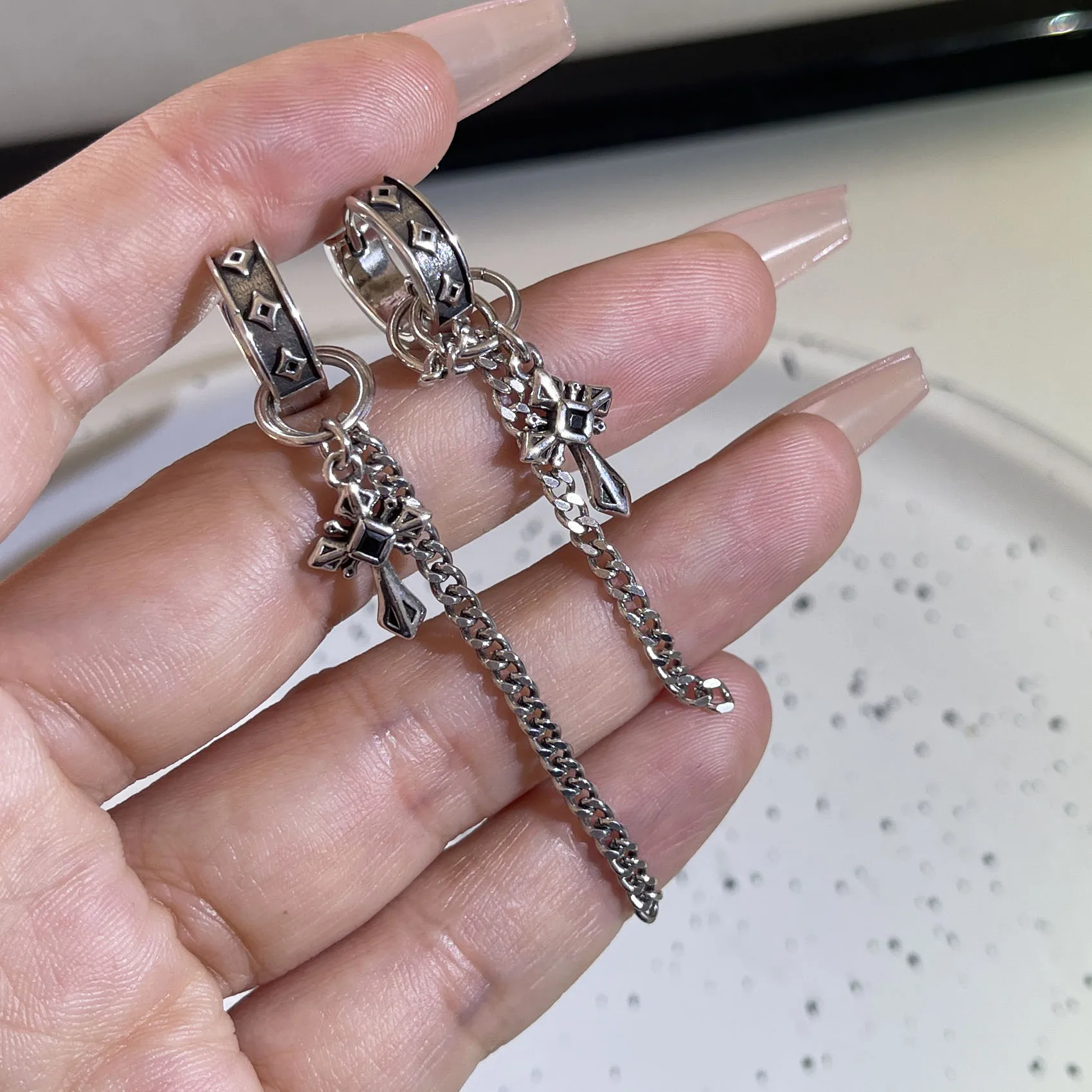 

925 Sterling Silver Earrings for Women Vintage Long Chain Sexy Girl Fashion Trendy Jewelry Gift Party Wedding pendientes