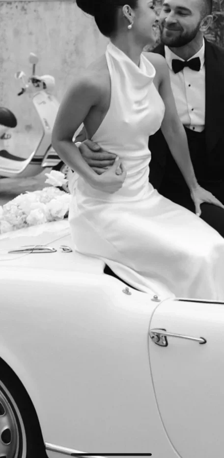 

Sexy Ivory Satin Wedding Gowns Mermaid Half Bridal Dress vestidos de novia