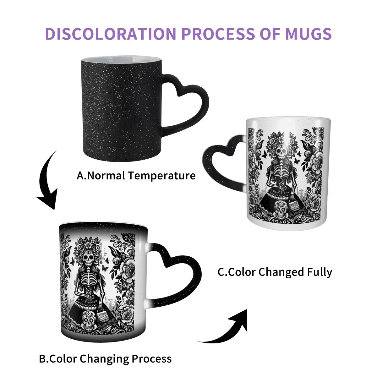 Mexican Catrina Girl Day Of The Dead Sugar Skull Mug Funny Ceramic Coffee Cups Tea Mugs Milk Cup Drinkware Gift for Friends