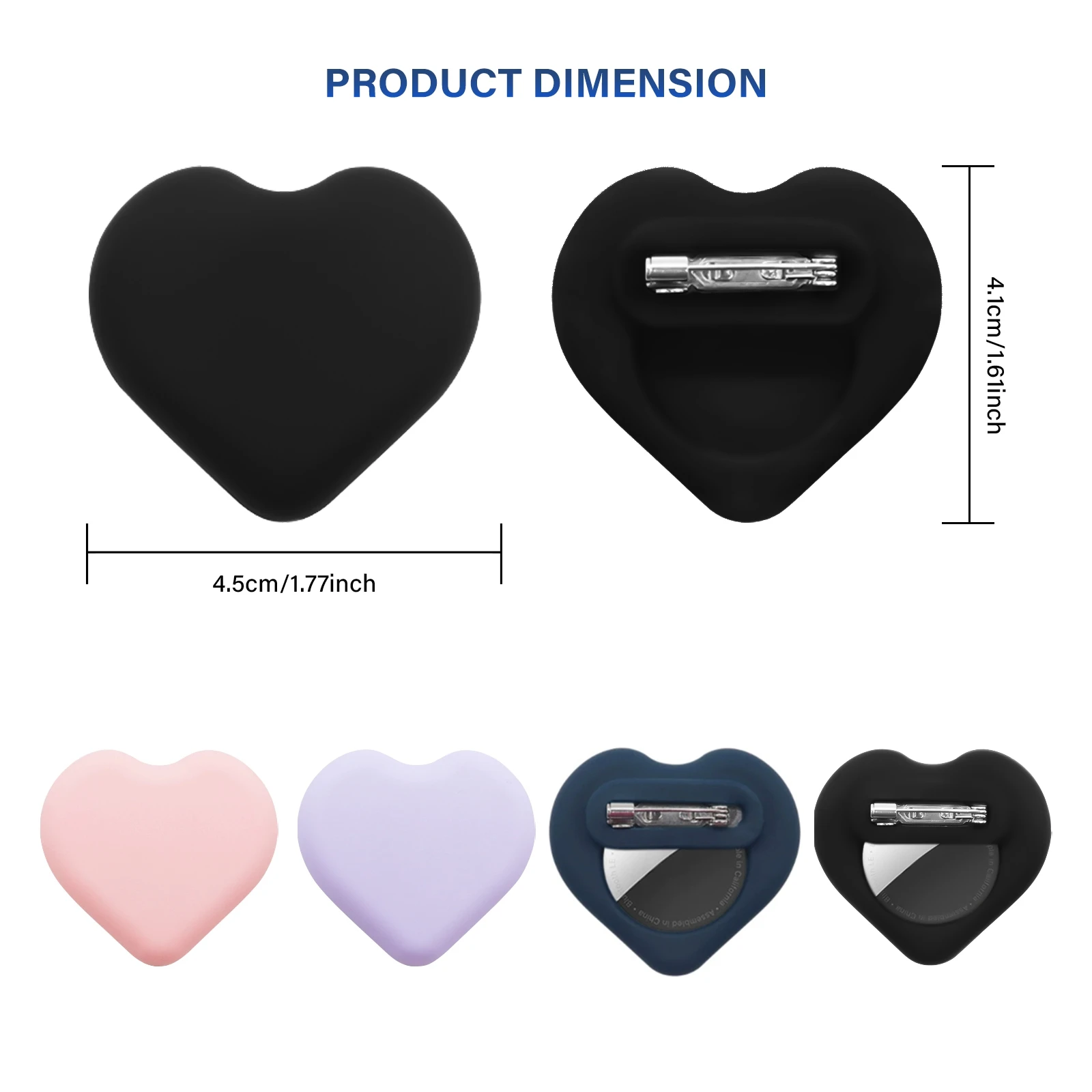 ハートブローチカバー エアタグホルダー用 隠しシリコンケース 子供、高齢者、荷物、衣類用 エアタグトラッカーアクセサリー