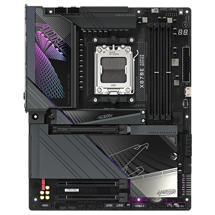 New  X870E AORUS MASTER Gaming Motherboard with AMD AM5 socket supports AMD 9000/8000/7000 series CPU and 4*DDR5 memory image 2