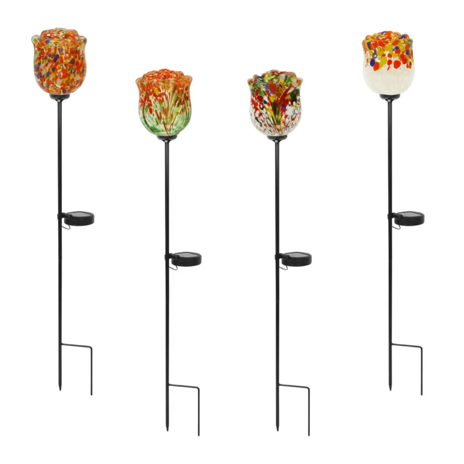 Outdoor Solar Rose Light Iron Craft Yard Decor Versatile Placement Length 66cm Sturdy for Patio and Balcony Pathway Ornament