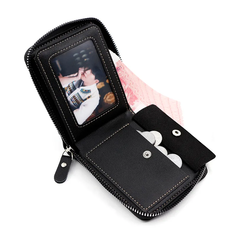 New Men\'s Wallet Short Korean Style Men\'s Zipper Bag Coin Pocket Card Holder Party Bag for Man Credit Card Holder Rfid Wallet